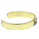 LO2588 - Gold+Rhodium White Metal Bangle with Top Grade Crystal  in Clear