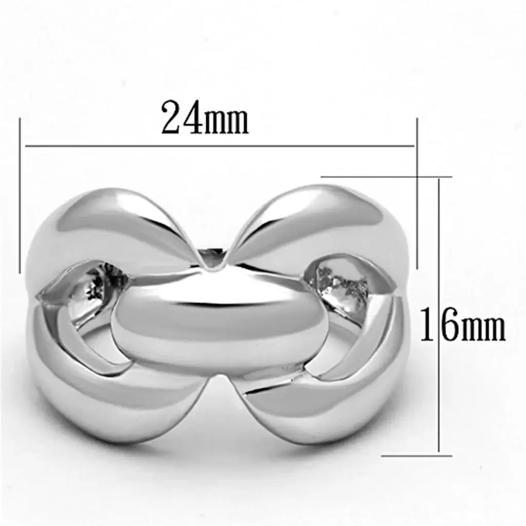 LO2962 - Rhodium Brass Ring with No Stone - Alamode - Flyclothing LLC