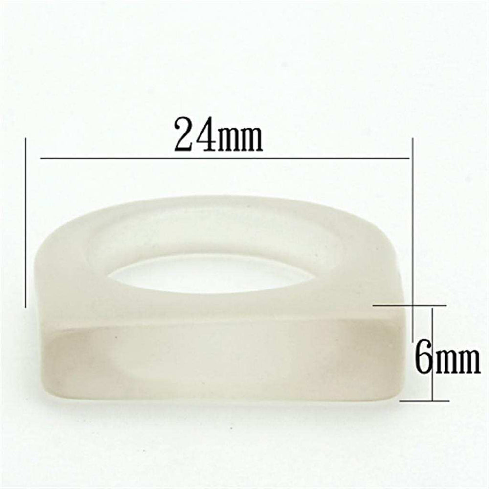 LO2965 - Resin Ring with Synthetic Synthetic Stone in Clear - Alamode - Flyclothing LLC