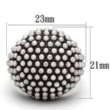 LO3019 - TIN Cobalt Black Brass Ring with Synthetic Pearl in Light Amethyst - Alamode