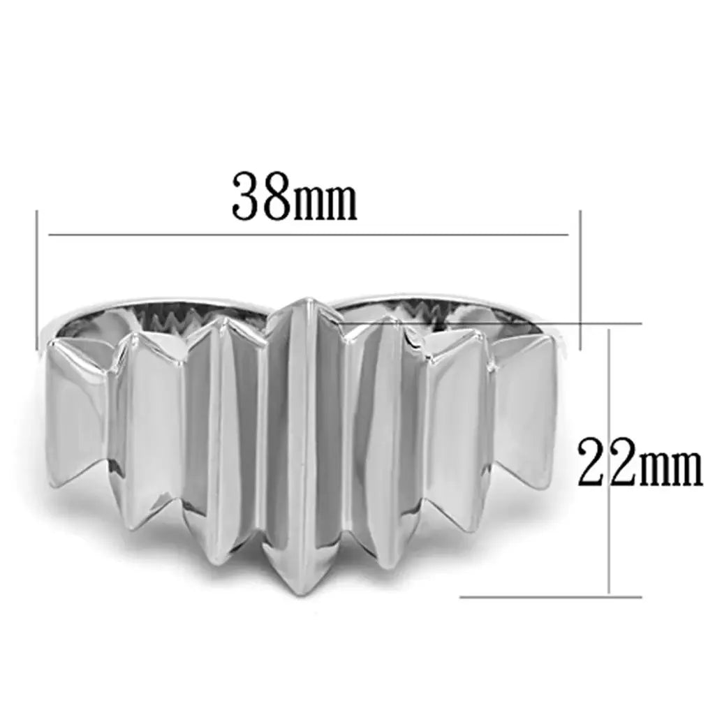 LO3021 - Rhodium Brass Ring with No Stone - Alamode - Flyclothing LLC