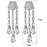 LO3076 - Rhodium Brass Jewelry Sets with AAA Grade CZ  in Clear - Alamode