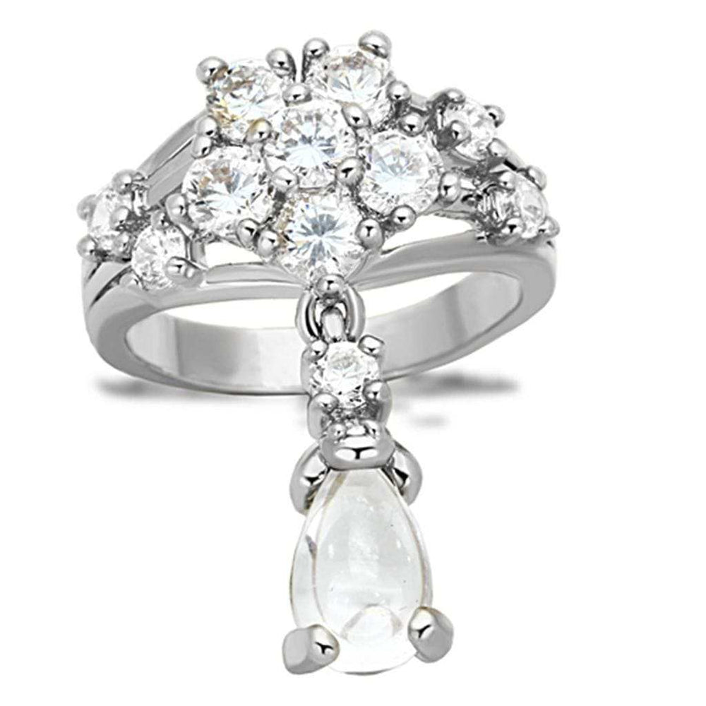 LO3076 - Rhodium Brass Jewelry Sets with AAA Grade CZ in Clear - Alamode - Flyclothing LLC