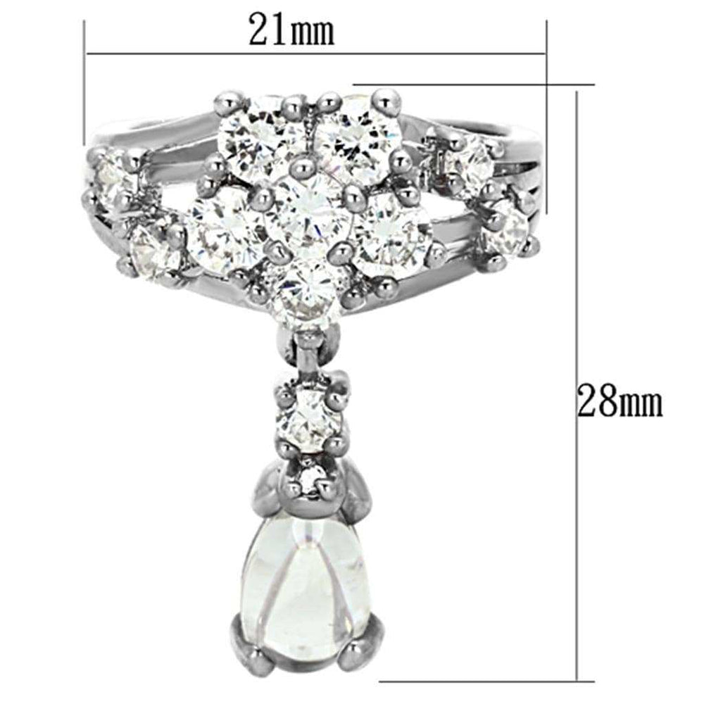 LO3076 - Rhodium Brass Jewelry Sets with AAA Grade CZ in Clear - Alamode - Flyclothing LLC