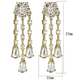 LO3077 - Gold Brass Jewelry Sets with AAA Grade CZ  in Clear - Alamode