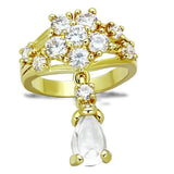 LO3077 - Gold Brass Jewelry Sets with AAA Grade CZ in Clear - Alamode - Flyclothing LLC