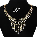 LO3077 - Gold Brass Jewelry Sets with AAA Grade CZ in Clear - Alamode - Flyclothing LLC
