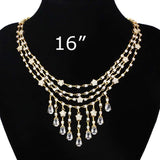 LO3077 - Gold Brass Jewelry Sets with AAA Grade CZ in Clear - Alamode - Flyclothing LLC