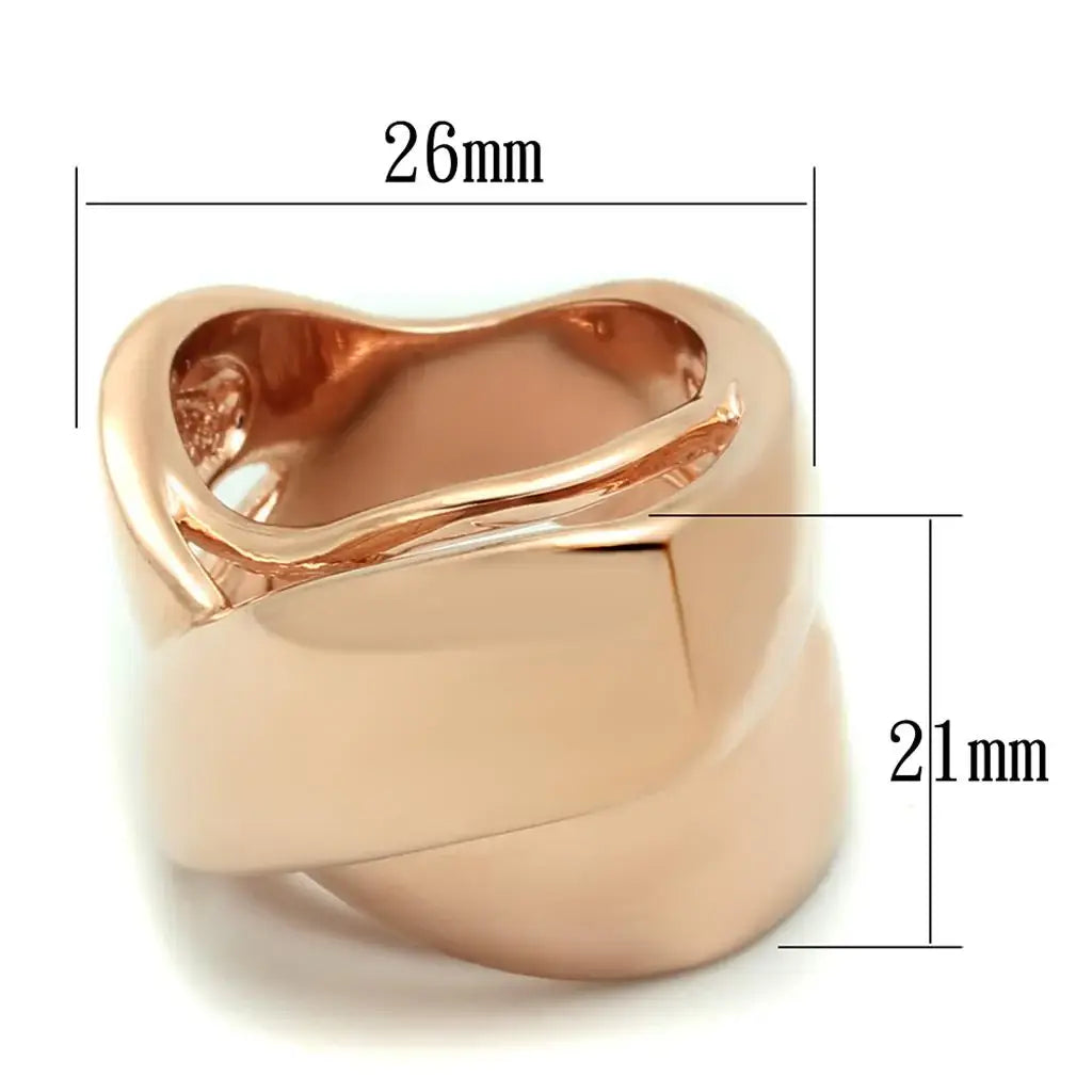 LO3201 - Rose Gold Brass Ring with No Stone - Alamode - Flyclothing LLC