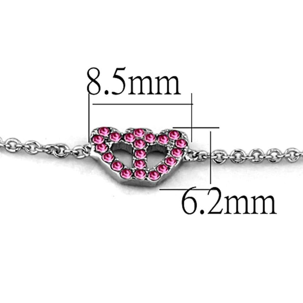 LO3229 - Rhodium Brass Bracelet with Top Grade Crystal in Rose - Alamode - Flyclothing LLC