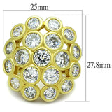 LO3250 - Gold Brass Ring with AAA Grade CZ in Clear - Alamode - Flyclothing LLC