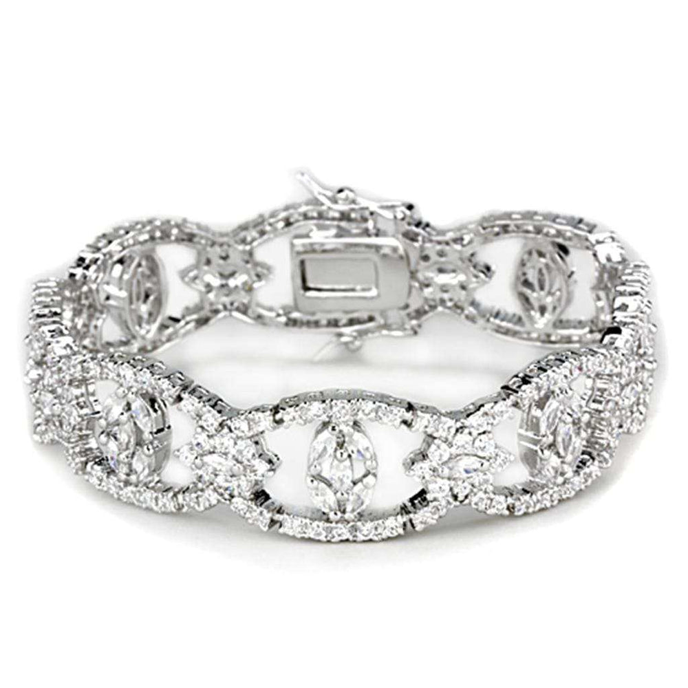 LO3291 - Rhodium Brass Jewelry Sets with AAA Grade CZ in Clear - Alamode - Flyclothing LLC