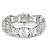 LO3291 - Rhodium Brass Jewelry Sets with AAA Grade CZ  in Clear - Alamode