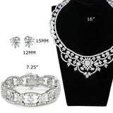 LO3291 - Rhodium Brass Jewelry Sets with AAA Grade CZ in Clear - Alamode - Flyclothing LLC