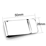 LO3380 - High polished (no plating) Stainless Steel Money clip with No Stone - Alamode