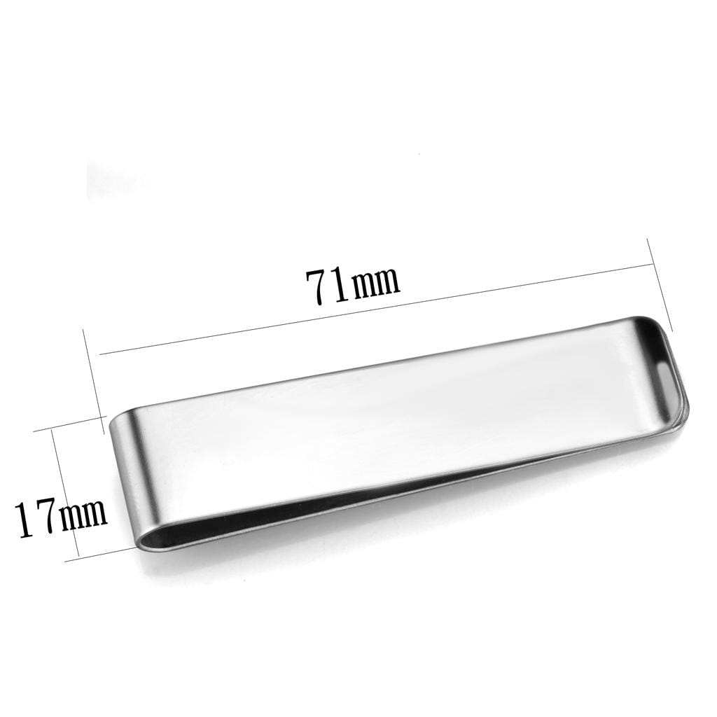 LO3384 - High polished (no plating) Stainless Steel Money clip with No Stone - Alamode - Flyclothing LLC