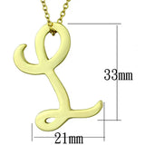 LO3459 - Gold Brass Chain Pendant with No Stone - Alamode - Flyclothing LLC