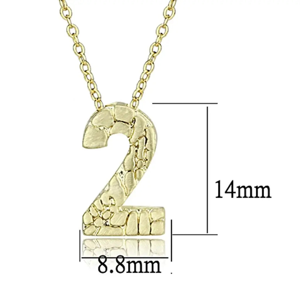 LO3461 - Flash Gold Brass Chain Pendant with Top Grade Crystal in Clear - Alamode - Flyclothing LLC