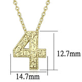 LO3462 - Flash Gold Brass Chain Pendant with Top Grade Crystal  in Clear