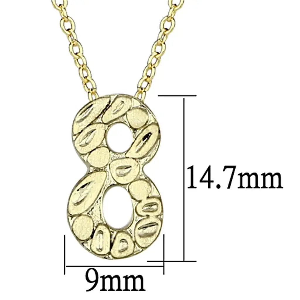 LO3466 - Flash Gold Brass Chain Pendant with Top Grade Crystal in Clear - Alamode - Flyclothing LLC