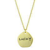 LO3479 - Gold & Brush Brass Chain Pendant with Top Grade Crystal  in Clear - Alamode