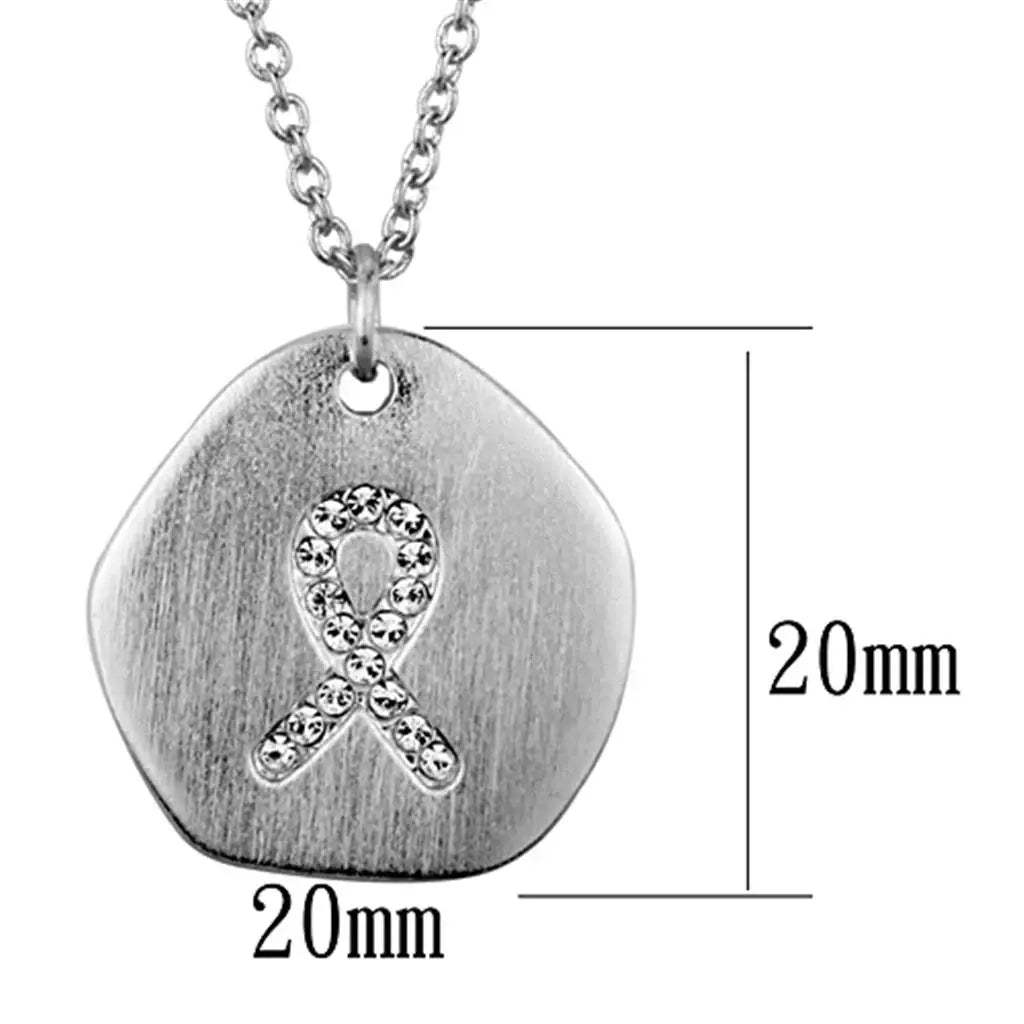 LO3480 - Rhodium+Brushed Brass Chain Pendant with Top Grade Crystal in Clear - Alamode - Flyclothing LLC