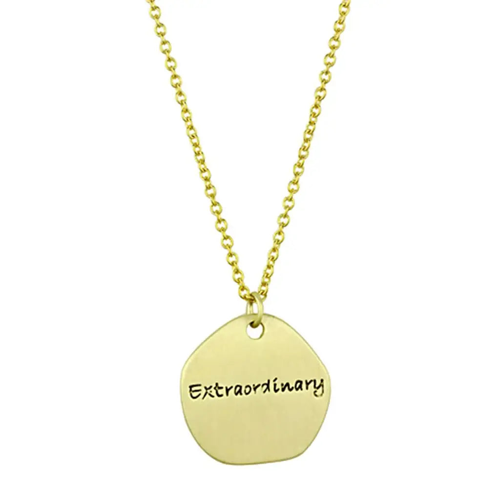 LO3481 - Gold Brass Chain Pendant with Top Grade Crystal in Clear - Alamode - Flyclothing LLC