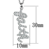 LO3488 - Rhodium Brass Chain Pendant with Top Grade Crystal in Clear - Alamode - Flyclothing LLC