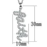 LO3488 - Rhodium Brass Chain Pendant with Top Grade Crystal  in Clear - Alamode