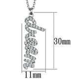 LO3489 - Rhodium Brass Chain Pendant with Top Grade Crystal  in Clear