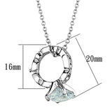 LO3494 - Rhodium Brass Pendant with AAA Grade CZ  in Clear