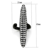 LO3510 - IP Black(Ion Plating) Stainless Steel Ring with Top Grade Crystal in Clear - Alamode - Flyclothing LLC
