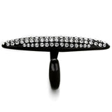 LO3510 - IP Black(Ion Plating) Stainless Steel Ring with Top Grade Crystal in Clear - Alamode - Flyclothing LLC