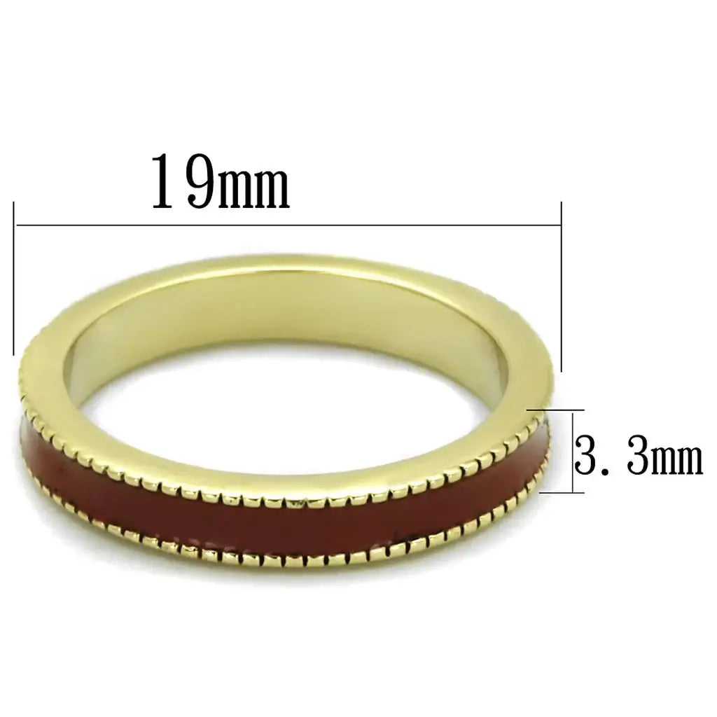 LO3551 - Gold Brass Ring with Epoxy in Brown - Alamode - Flyclothing LLC