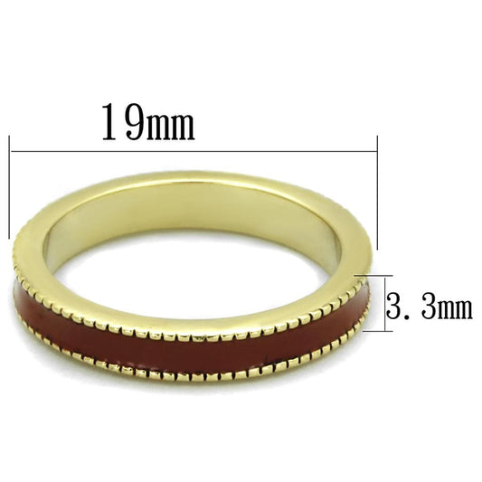LO3551 - Gold Brass Ring with Epoxy  in Brown