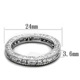 LO3558 - Rhodium Brass Ring with AAA Grade CZ  in Clear - Alamode