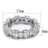 LO3561 - Rhodium Brass Ring with AAA Grade CZ  in Clear - Alamode