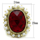 LO3585 - Flash Gold Brass Ring with Synthetic Synthetic Glass in Siam - Alamode - Flyclothing LLC