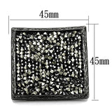 LO3589 - TIN Cobalt Black Brass Ring with Top Grade Crystal in Light Gray - Alamode - Flyclothing LLC