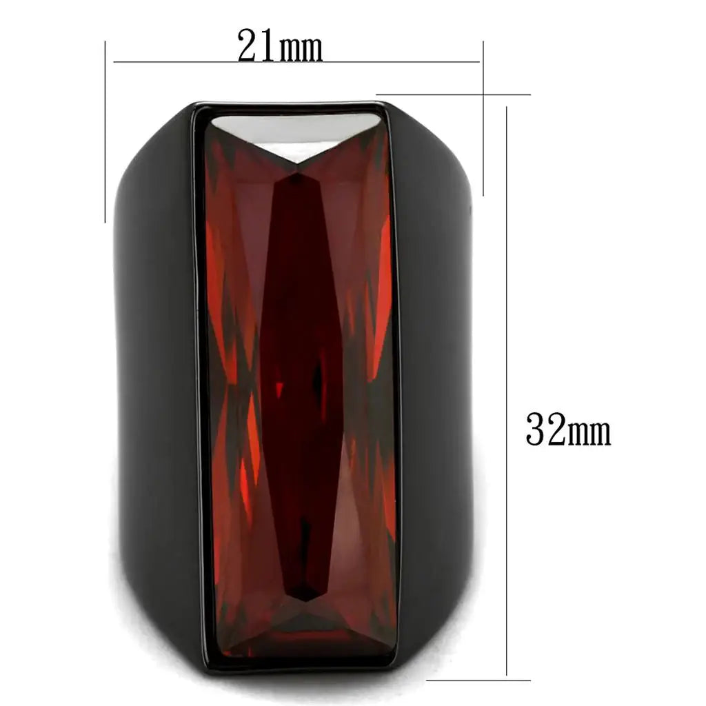 LO3592 - TIN Cobalt Black Brass Ring with Top Grade Crystal in Siam - Alamode - Flyclothing LLC