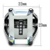 LO3593 - TIN Cobalt Black Brass Ring with AAA Grade CZ in Clear - Alamode - Flyclothing LLC