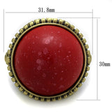LO3603 - Antique Copper Brass Ring with Synthetic Synthetic Stone in Siam - Alamode