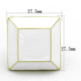 LO3604 - Gold & Brush Brass Ring with Epoxy in White - Alamode - Flyclothing LLC