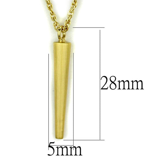 LO3710 - Gold & Brush Brass Chain Pendant with No Stone