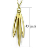 LO3712 - Gold & Brush Brass Chain Pendant with No Stone - Alamode - Flyclothing LLC