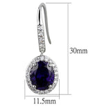 LO3771 - Rhodium Brass Earrings with AAA Grade CZ  in Amethyst - Alamode