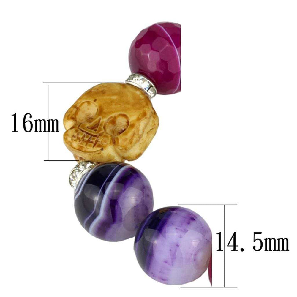 LO3775 - Gold+Rhodium Brass Bracelet with Synthetic Onyx in Multi Color - Alamode - Flyclothing LLC