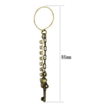 LO3810 - Antique Copper White Metal Earrings with Top Grade Crystal  in White AB - Alamode