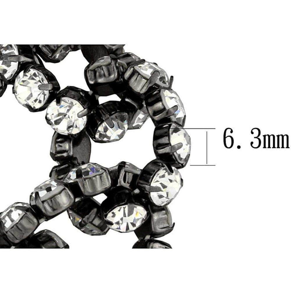 LO3831 - Ruthenium Brass Bracelet with Top Grade Crystal in Clear - Alamode - Flyclothing LLC