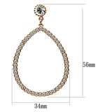 LO3855 - Rose Gold Brass Earrings with Top Grade Crystal  in Clear - Alamode